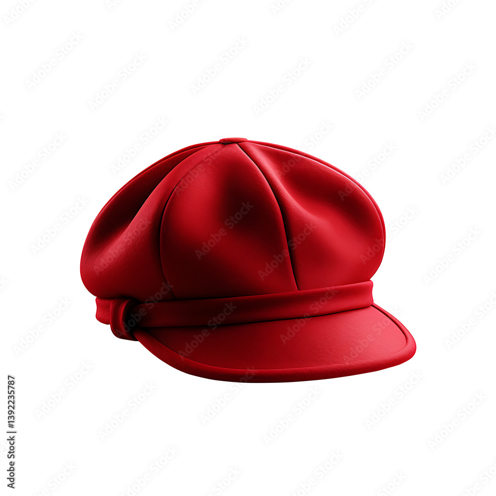 Fototapeta premium Stylish Red Cap Isolated on Transparent Background
