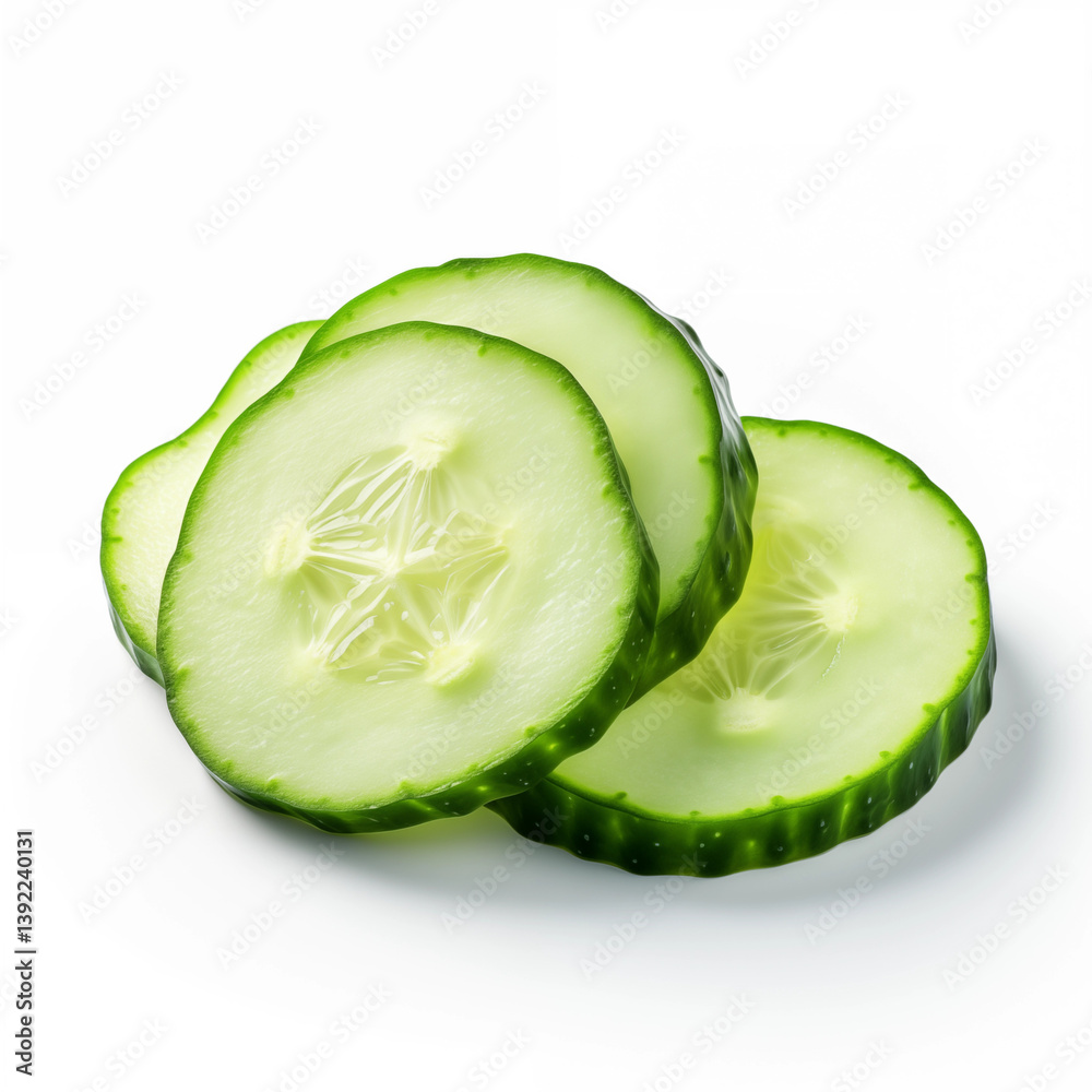 Fresh Cucumber Slices Closeup Studio Shot Fresh Cucumber Slices Closeup Studio Shot