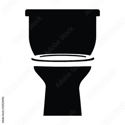 Modern toilet icon black silhouette of simple minimal vector