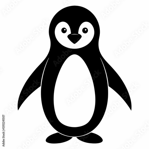 Penguin Outline Art in Vector