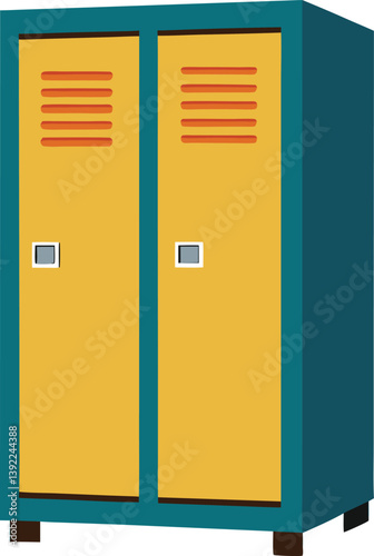 Empty School Corridor With Lockers 