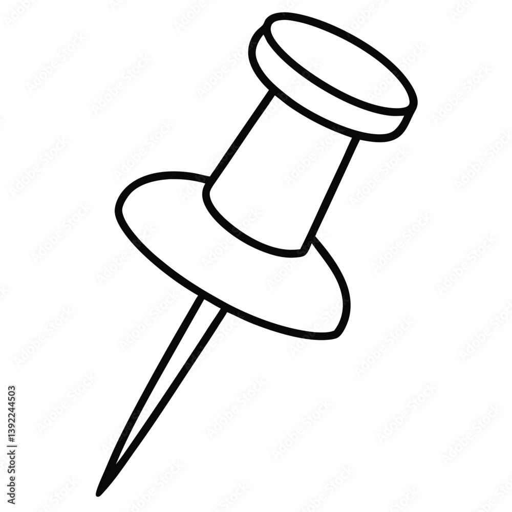 push pin isolated on white