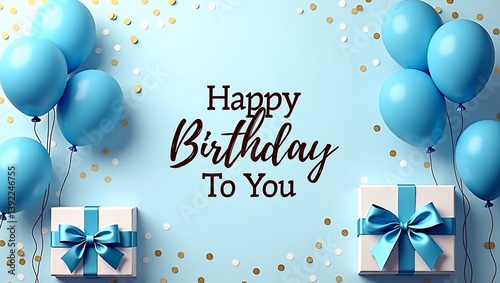 happy birthday card with balloons