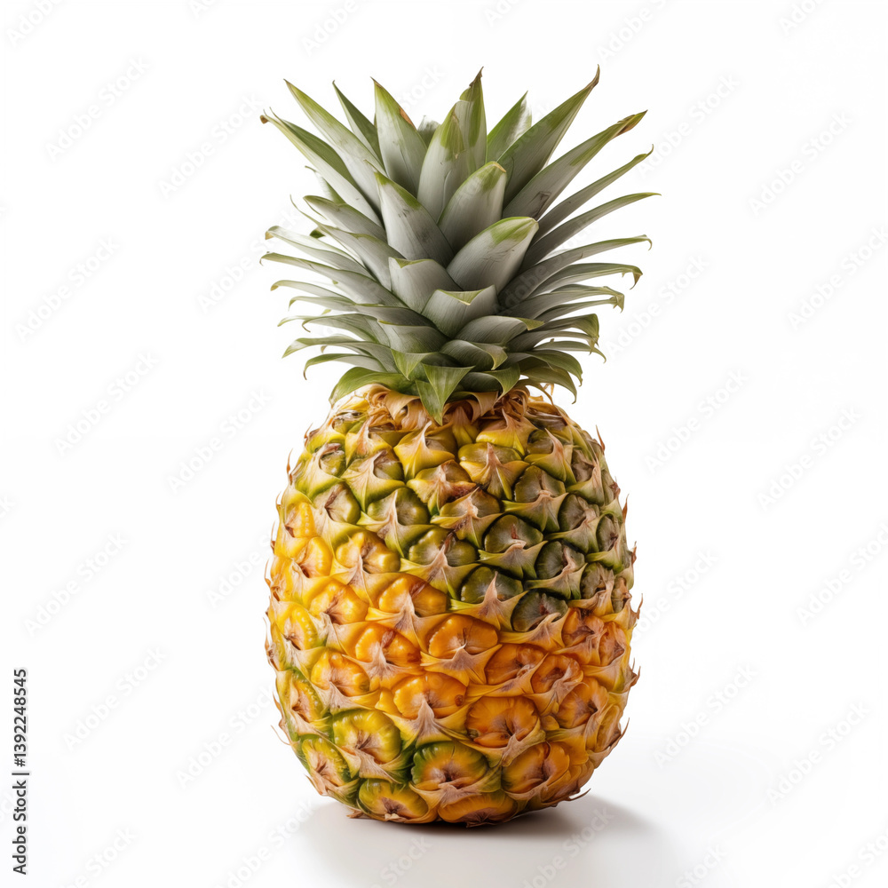 Fototapeta premium Ripe Pineapple Fruit Isolated on White Background