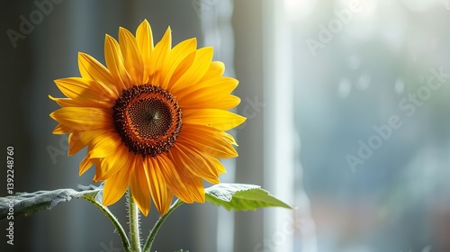 Vibrant Yellow Sunflower Close Up Bright Sunlight Nature Photography