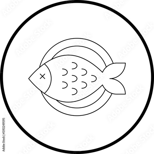 Fishicon single vector illustration