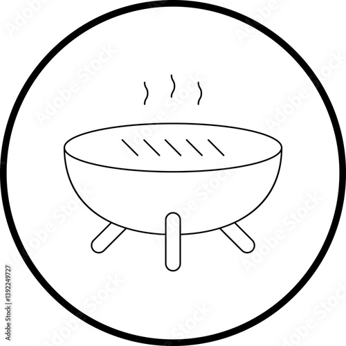 Grillicon single vector illustration