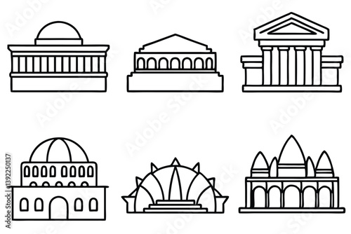 Opera House Line Art Creative Sketch for Detailed Artwork Rendering  