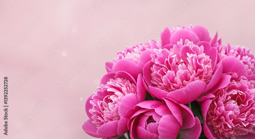 Fototapeta premium Pink Peony Bloom: Delicate Beauty AI Generated
