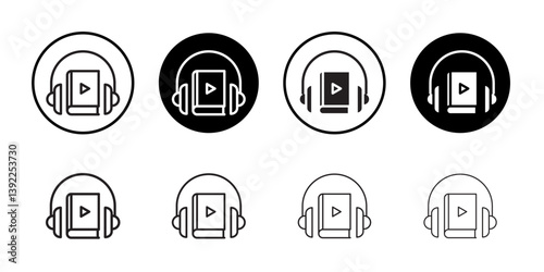 Audiobook icon Black and white logo