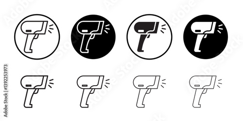 Barcode scanner icon Black and white logo