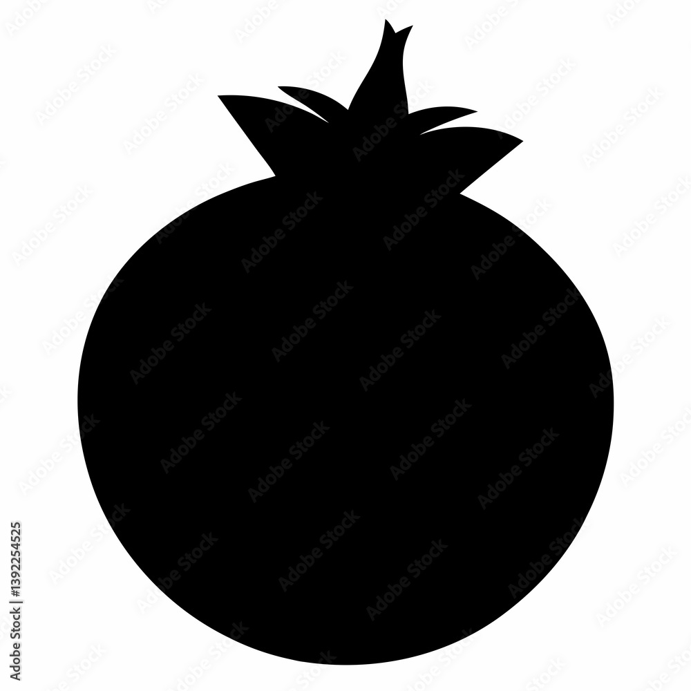 Pomegranate black silhouette vector Pomegranate black silhouette vector
