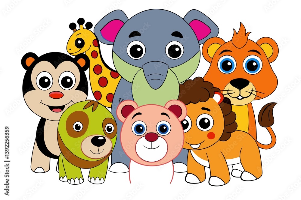 Naklejka premium set of funny animals