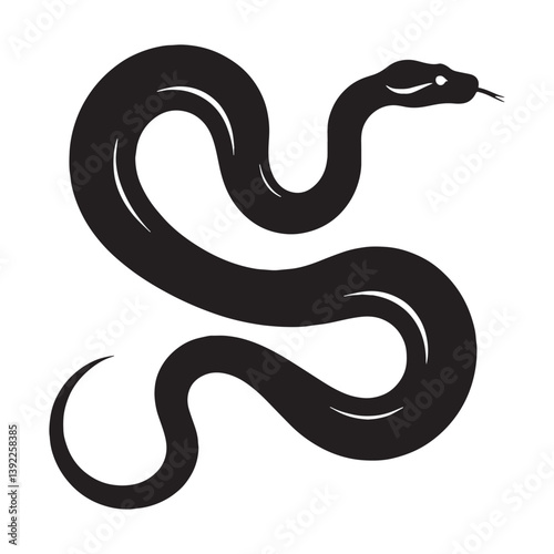 Lethal Boa Constrictor silhouette, the art of constriction in motion – Boa Constrictor illustration – Minimalist Boa Constrictor vector – Snake silhouette

