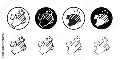 Handwashing icon Black and white logo