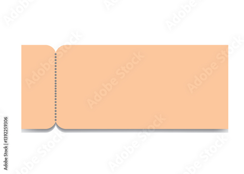 Vector Blank retro-style ticket on a white background. Ideal for designing custom events, raffle stubs, entry passes, or cinema tickets.
