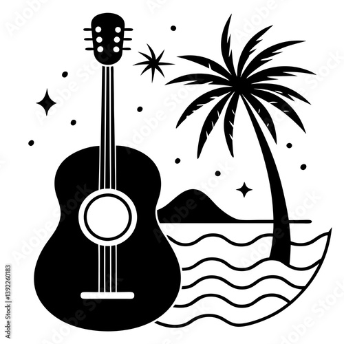 Bossa nova-inspired rhythm with a gentle acoustic guitar, evoking a carefree beachside vibe
