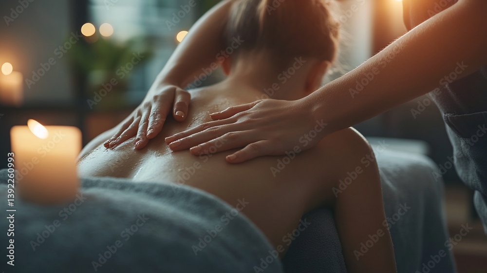 custom made wallpaper toronto digitalWoman receiving back massage, spa, candles, relaxation