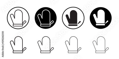 Oven mitt icon Black and white logo