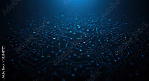 Blue Circuit Board: Abstract Tech Background for Innovation, Data, and Connections. Hi-Res Network Technology Texture