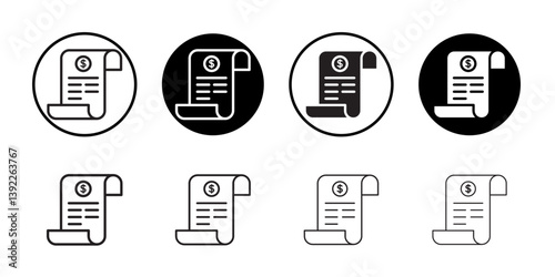 Receipt icon Black and white logo