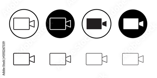Video call icon Black and white logo