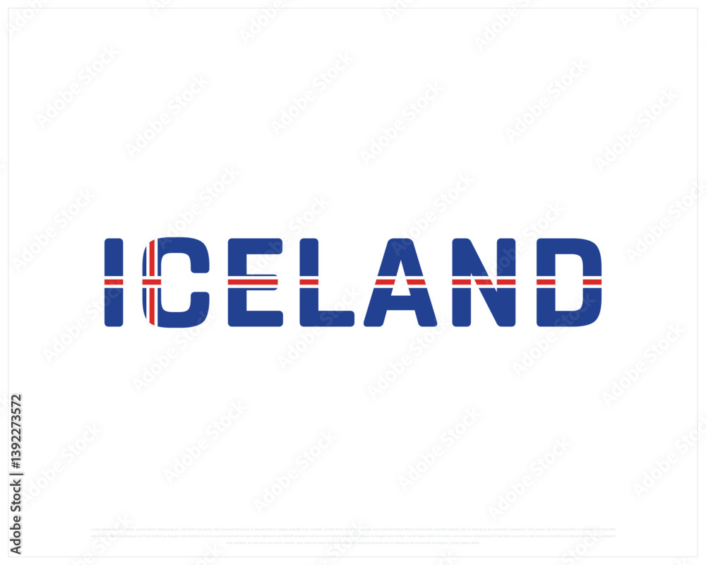 Iceland flag Typography with flag on a white background, Vector design of Iceland flag typography, Flag of Iceland, National Day Design, Iceland Day design Iceland flag Typography with flag on a white background, Vector design of Iceland flag typography, Flag of Iceland, National Day Design, Iceland Day design