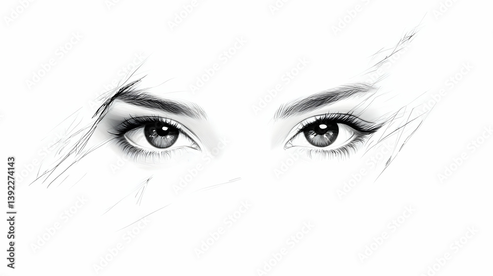 Fototapeta premium animated eyes drawing illustration