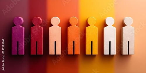 Colorful wooden figures representing diversity and inclusion