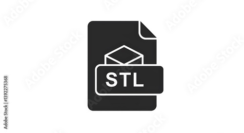 STL File Icon: A Simple Digital Illustration AI Generated