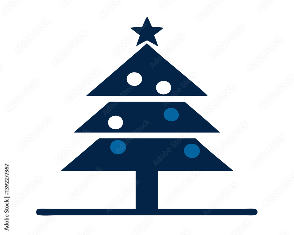 Minimalist Christmas Tree Design in Blue and White Colors Minimalist Christmas Tree Design in Blue and White Colors