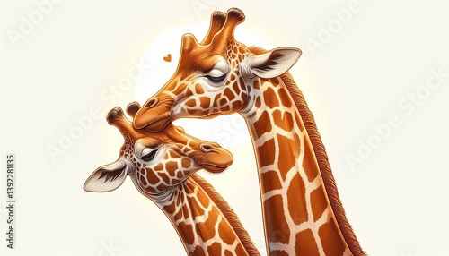 Giraffe Affection Giraffes leaning gently against each other nec