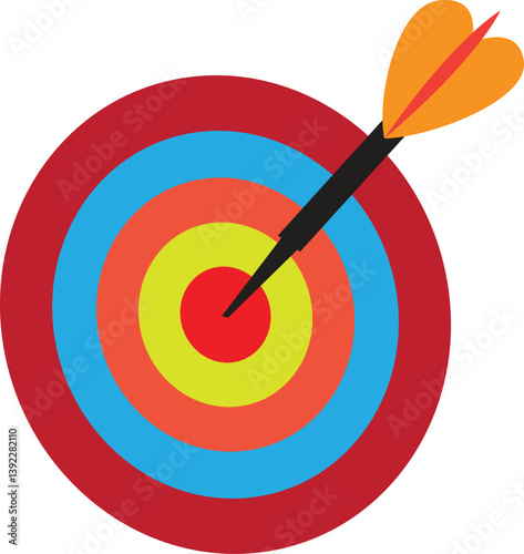 Archer Aiming Arrow. Traditional Archery and Precision Shot Concept. Vector Illustration.