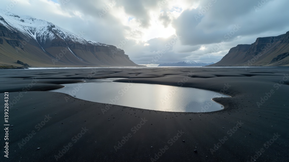 custom made wallpaper toronto digitalSolheimasandur in Iceland, captured at midday with cloudy conditions, shot from above.