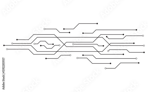 Digital Circuit Modern illustration design template v.9