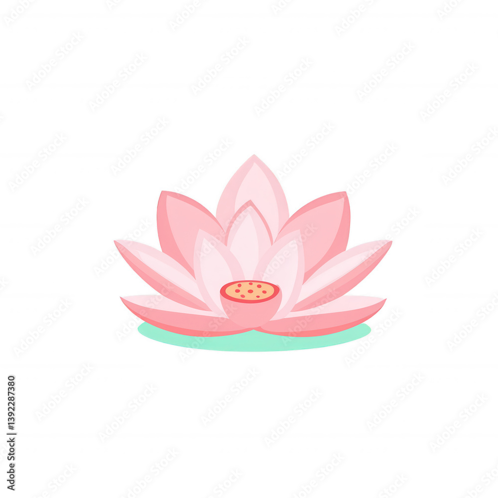 Fototapeta premium A beautiful pink lotus flower depicted in a detailed illustration, featuring elegant petals and a serene appearance, set against a transparent background.