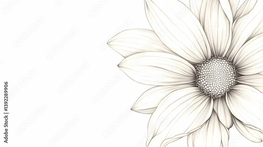 Fototapeta premium drawing a daisy flower illustration