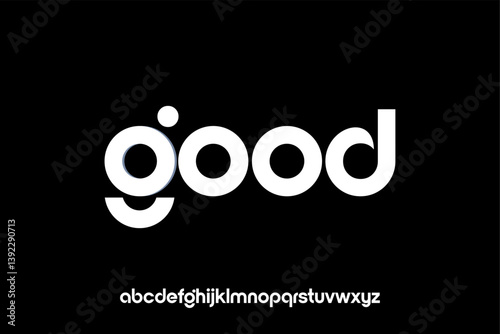 word of good . modern minimalist clean alphabet font. lowercase bold typography vector illustration design