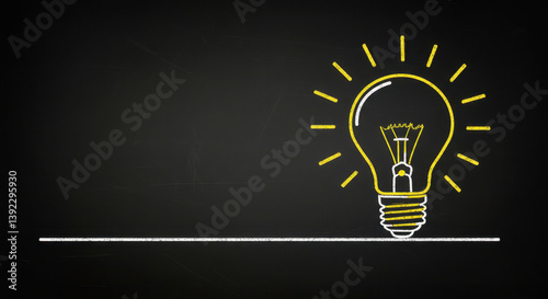 Idea Spark: Light Bulb on Chalkboard - Inspiration, Innovation & Creativity Concept for Business, Education & Design.