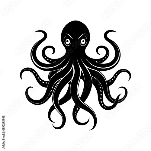 octopus silhouette vector illustration  