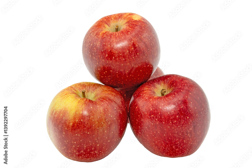 Close-up of stacked Envy apples, isolated on white background Close-up of stacked Envy apples, isolated on white background