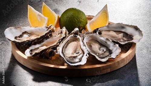 fresh opened oysters