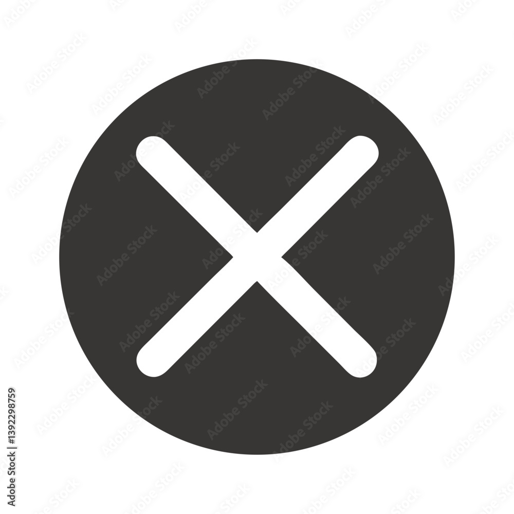 Fototapeta premium Cross Mark for Cancel or Close Icon Design