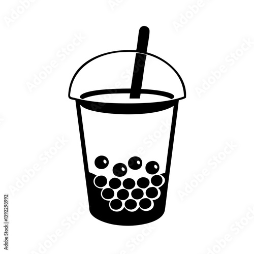 bubble tea icon, bubble tea line art - simple line art of bubble tea, perfect for bubble tea logos and icons