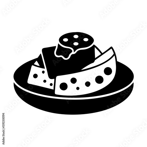 cheese platter icon, cheese platter line art - simple line art of cheese platter, perfect for cheese platter logos and icons
