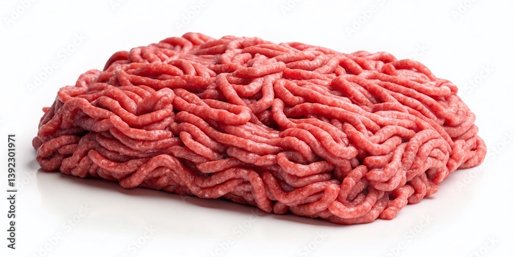 Fresh Minced Meat Ready to Cook: Isolated Studio Shot with Copy Space Fresh Minced Meat Ready to Cook: Isolated Studio Shot with Copy Space