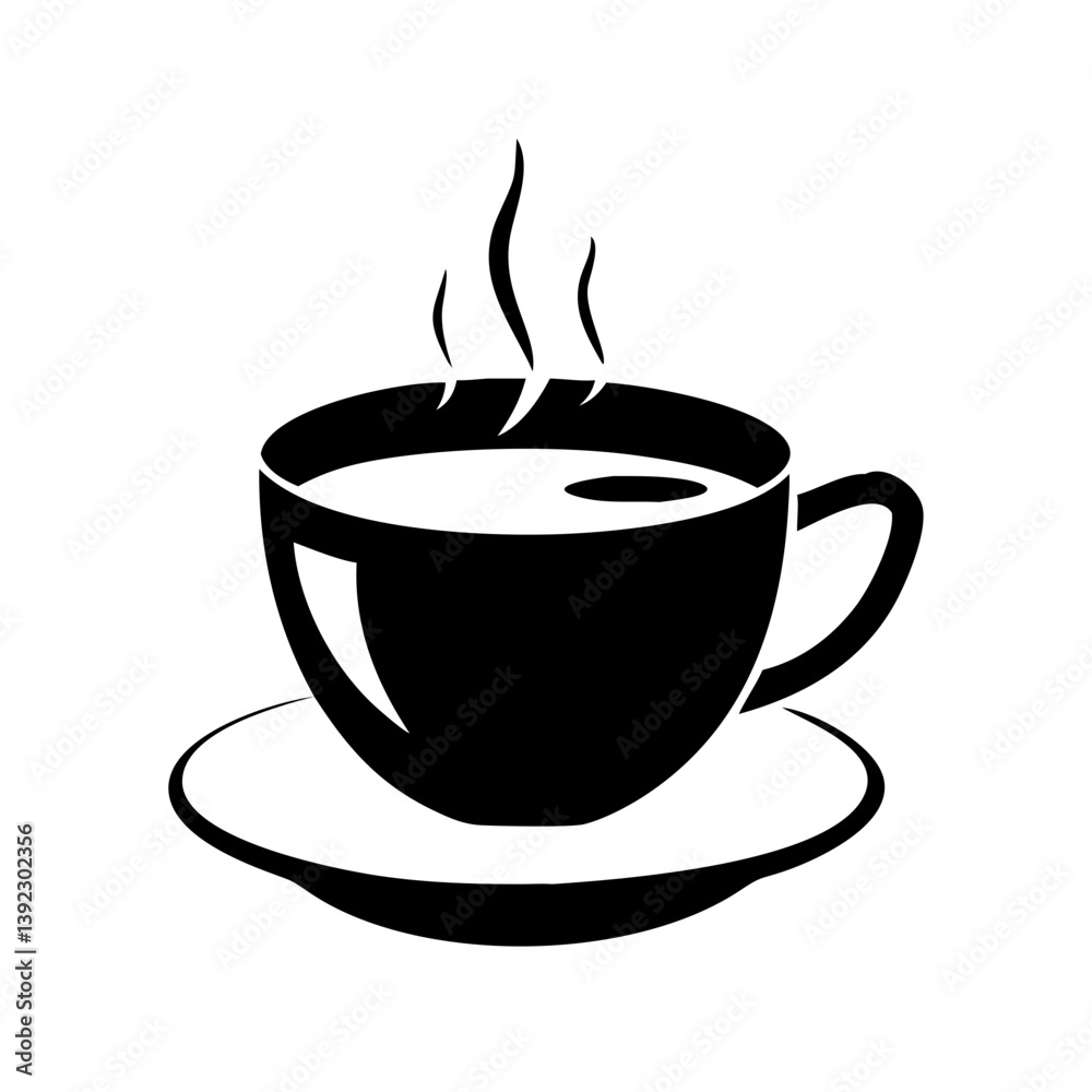 Fototapeta premium cup of coffee icon, cup of coffee line art - simple line art of cup of coffee, perfect for cup of coffee logos and icons