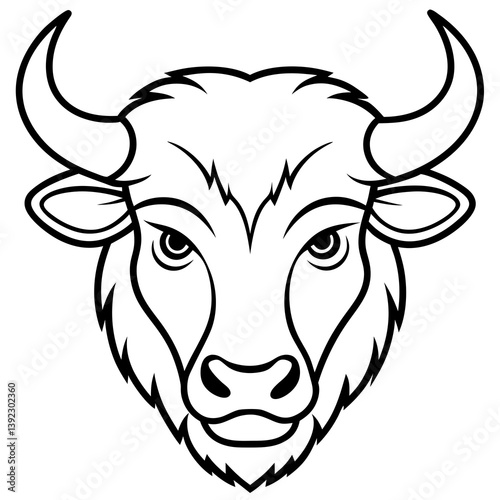 Wallpaper Mural Bison Head in Single Stroke Vector Torontodigital.ca