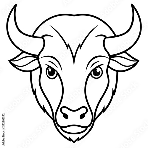 Wallpaper Mural Bison Head in Single Stroke Vector Torontodigital.ca