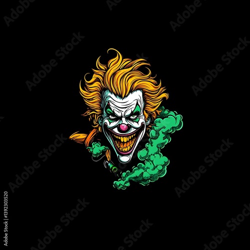 Evil Clown Smoke Portrait of excellence in splendor beyond compare with grace in style....